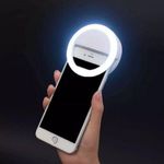 Generic Rechargable Cellphone LED Mini Selfie Ring Light For All Smart Phones And Tablets-White - image 2