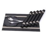 product_image_name-Generic-Golden Thread Jacquard PVC Place Mat-6Pcs-2