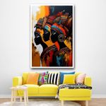 3 Ethnic women wall art framed canvas