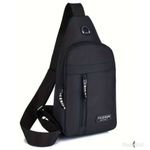 Men Casual Outdoor Travel Crossbody Bag-Black