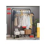Generic Double Pole Heavy Duty Clothes Rack Metal Hanger