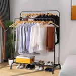 Generic Double Pole Heavy Duty Clothes Rack Metal Hanger - image 4