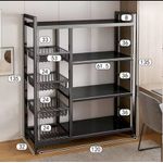 Strong 4 Layers Shelf- Foldable Storage Organizer Rack (BLACK COLOR)
