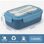 Generic 3-Tier Compartmentalized Bento Box – Lunch Box (1200ml) – Includes Cutlery, Leak-Proof, Microwave-Safe – Blue - image 2