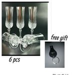 Stylish Crystal Multipurpose Glass cup 6 pcs plus free keyholder 