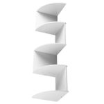 Generic 5-Tier Corner Wall Mounted Shelf, White Floating Corner Storage Rack-White - image 3