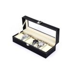 product_image_name-Generic-6 Slot Black Leather WristWatch Box Display Case/Jewelry Organizer With Glass Top-1