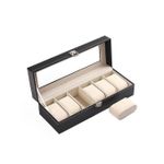 product_image_name-Generic-6 Slot Black Leather WristWatch Box Display Case/Jewelry Organizer With Glass Top-3