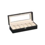 product_image_name-Generic-6 Slot Black Leather WristWatch Box Display Case/Jewelry Organizer With Glass Top-4