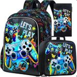 "Let’s Play" Neon Gamer 3-Piece School Backpack Set