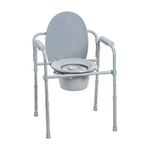 Foldable Commode Chair Toilet Seat Potty And Removable Back