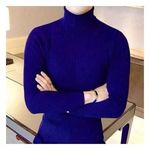 product_image_name-Generic-Long Sleeve Top Men/Women Turtle Neck T-Shirt Outfits-Blue-2