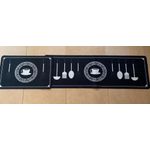 product_image_name-Generic-2-Piece Anti-Slip Kitchen Floor Mat Set – Coffee Cup & Kitchen Utensil Design (Black & White)-1