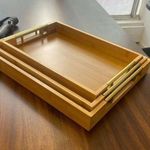product_image_name-Generic-Luxury Polished 3 In 1 Marble Bamboo Wooden Serving Tray-1