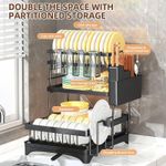 Generic Double Layer Rust free Dish Rack- Space-saving Countertop 2 Tier Plate Rack - image 2
