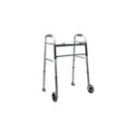 Folding Walker with Wheels for Seniors, Portable Medical Walker with Adjustable Height, 30-37 Inches