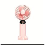 product_image_name-Generic-Unique Foldable Rechargeable Led Display Digital Cooling Hand Fan With Rope And Usb Cord-1