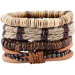 Fashion Stylish Men's Leather & Beaded Bracelet – Multi-Layer Wristband