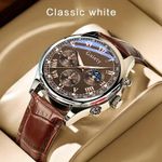 product_image_name-Fashion-GAIETY Men'S Luxury Quartz Watch with Faux Leather Strap - Classic Dial, Roman Numerals, Date Display, Alloy Case, Business Casual Style for Men-1