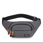 product_image_name-Fashion-Men's Gray Nylon Fiber Crossbody Chest Bag - Durable, Water-Resistant & Anti-Theft, Classic Stylish Multi-Pocket Design for Gifting, Daily, Commute, Casual, Party & Business Use-1