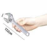 product_image_name-Generic-6 Inch Silver Adjustable Wrench, 20mm Wide Jaw Opening, Carbon Steel Heavy Duty Shifting Spanner-5
