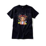product_image_name-Fashion-Black Girls cartoon Graphic T-Shirt -1