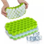 Generic 1PCS Silicone Flexible Ice Cube Maker With Lid Cover-Green