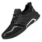 product_image_name-Fashion-Men's Lace/Slip-on Fashion Sneakers - Black-1