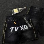 Jeans distressed acid-wash denim shorts