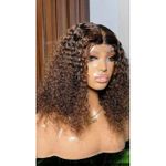    Jerry Curl frontal Wig- Piano Colour