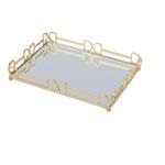 Generic Luxury Decorative Serving Tray with Mirror Base – Gold - image 3