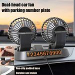 product_image_name-Flushrenic-Car Fan,USB/12V/24V Double-Head,Adjustable 360° Car Electric Fan Silent,2-Speed Multi-Functional Temporary Parking Card Car Fan(USB)-6
