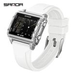 Sanda Quality Digital Sports Wristwatch – LED Backlight, Waterproof, Multi-Function Watch with box