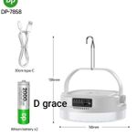 Dp 4000mAh/80W Rechargeable LED Bulb with power Display-7858White
