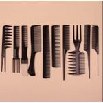 product_image_name-Generic-10pcs Professional Hair Styling Comb Set - Durable ABS Plastic, Versatile for All Hair Types, Includes Detangling, Teasing & Edge Control Combs-2
