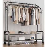 48kg Quality Double Pole Hanger Cloth Storage Rack