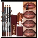 Three different color nude Lip Liner+Lip Oil Set Lip Combo Waterproof Lip Liner Makeup