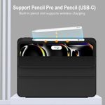 Generic IPad Pro 13 2024 M4 (7th Generation) Smart Case with Pencil Holder - Black - image 2