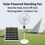 Generic 16 inches Solar standing fan  with bulbs - image 2