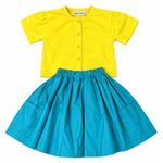Playdate Pocket Dress -yellow/turquoise