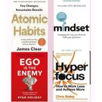 Atomic Habits + Ego Is the Enemy + Mindset + Hyperfocus – James Clear, Ryan Holiday, Carol S. Dweck, Chris Bailey