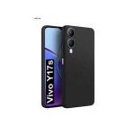 Vivo Y17s Classic Minimalist Slim Protective Matte Black Silicone Back Case