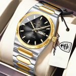 POEDAGAR Gloss Silver/Gold-Finish Analogue Chronograph Designer Wristwatch - image 2