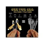 Generic 4-in-1 Super Fast Charging Cable ( 65W + 27W ) Dual Type-C & USB Lighting Connectors - image 2