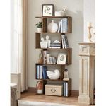 Lazava 5-Tier Display Shelf Freestanding Bookcase Room Divider-Brown - image 5