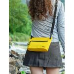 Fashion Yellow Sling Pouch with Zipper & Adjustable Strap Lightweight, Durable - image 3