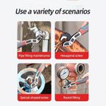 Generic 2pcs Multifunctional Wrench,Adjustable Pipe Wrench,Drive Ratchet Socket Wrench  Home Auto Plumbing Repair Tool - image 8