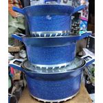 5 Pics Diecast Non-stick Pot-Granite Effect Black or off white 