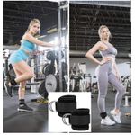 Generic Ankle Twin D-Ring Strap Gym Cable Attachment Leg Pulley Protect Sport BLUE - 2PCS - image 3