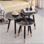 Exotic Set Of 3 Nesting Coffee Side Tables